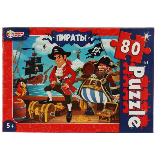 Пираты. Пазл классический в коробке. 80 деталей. Умные игры в уп.16шт в кор.8уп