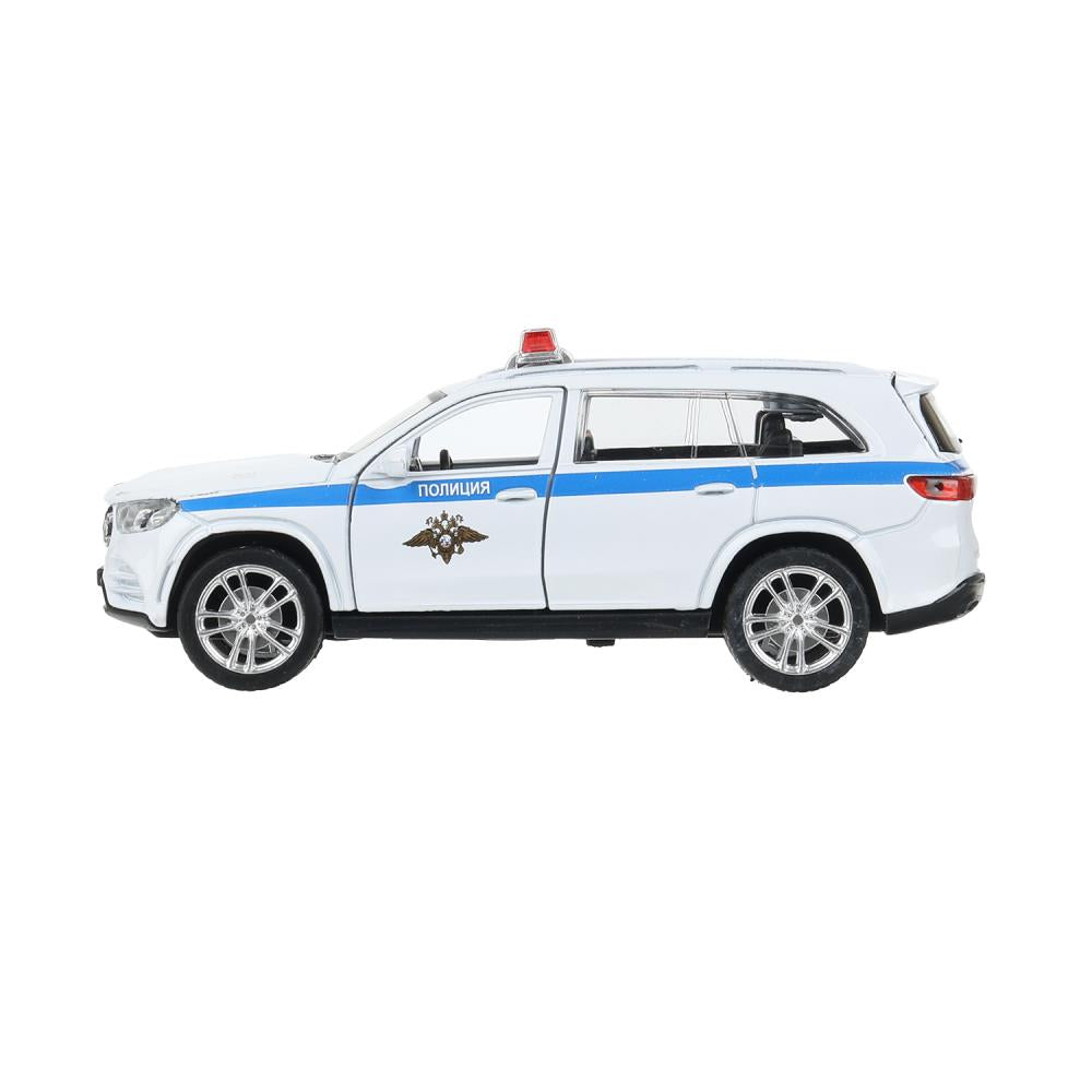 Машина металл свет-звук MERCEDES-BENZ gls class amg 12см,ПОЛИЦИЯ белый, кор. Технопарк в кор.2*36шт