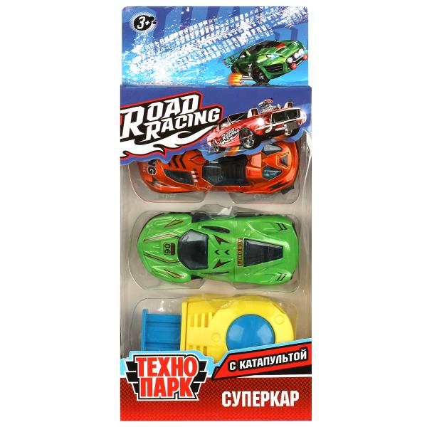Машина металл ROAD RACING набор СУПЕРКАР 7,5 см, 2 шт,в ассорт, кор. Технопарк в кор.2*240наб