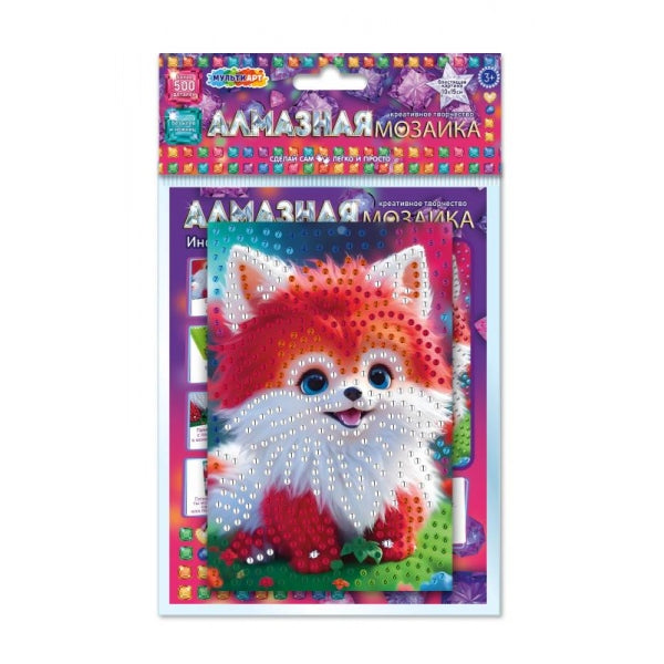 Алмазная мозаика 10*15 см лисёнок (пакет) МУЛЬТИ АРТ в кор.100шт