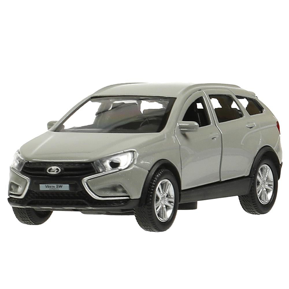Машина металл LADA VESTA SW CROSS 12 см, двери, багаж, серый, кор. Технопарк в кор.2*36шт