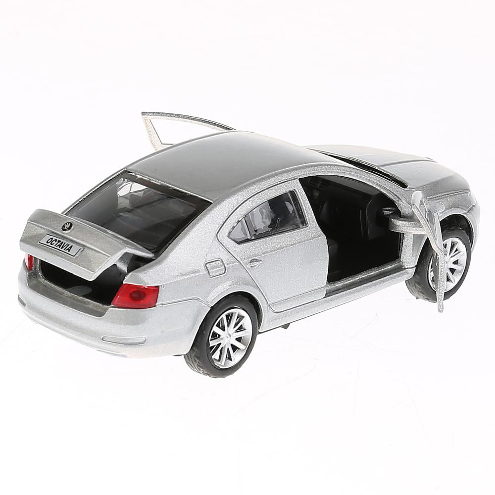 Машина металл "SKODA OCTAVIA" 12см, открыв. двери, инерц, СЕРЕБРИСТЫЙ в кор. Технопарк в кор.2*36шт