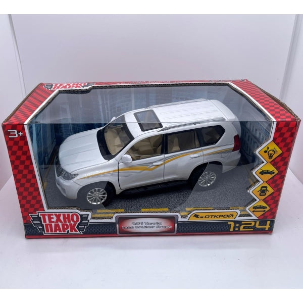 Машина металл свет-звук TOYOTA LAND CRUISER PRADO, 20 см, двери, капот Технопарк в кор.2*6шт