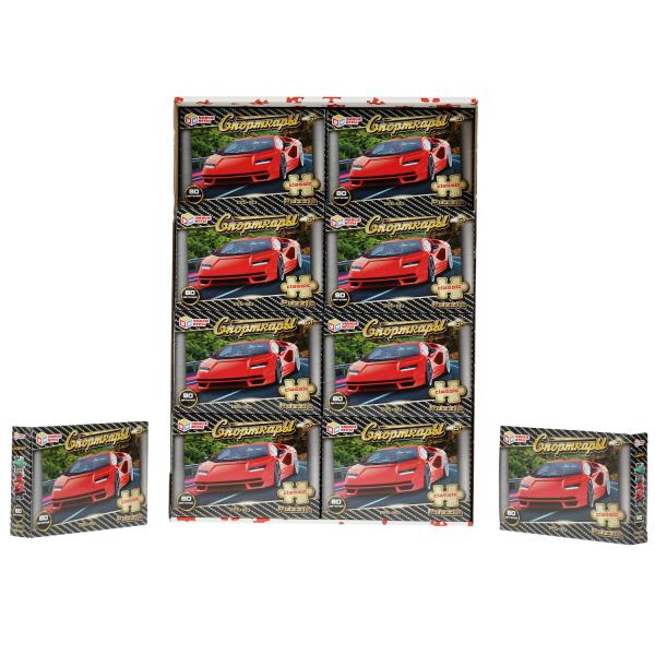 Спорткары. Пазл. 80 деталей. 129,5х90х23,8 мм. Умные игры в уп.16шт в кор.8уп