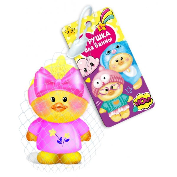 Игрушка для ванны уточка 10 см, в сетке, КАПИТОШКА в кор.2*240шт