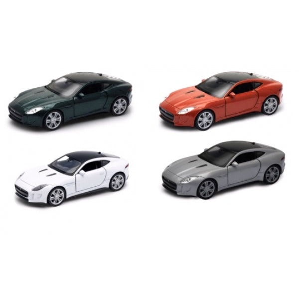 Машина металл 4.75" jaguar f-type coupe инерц. открыв. двери в дисплее уп-12шт в кор.2*6уп