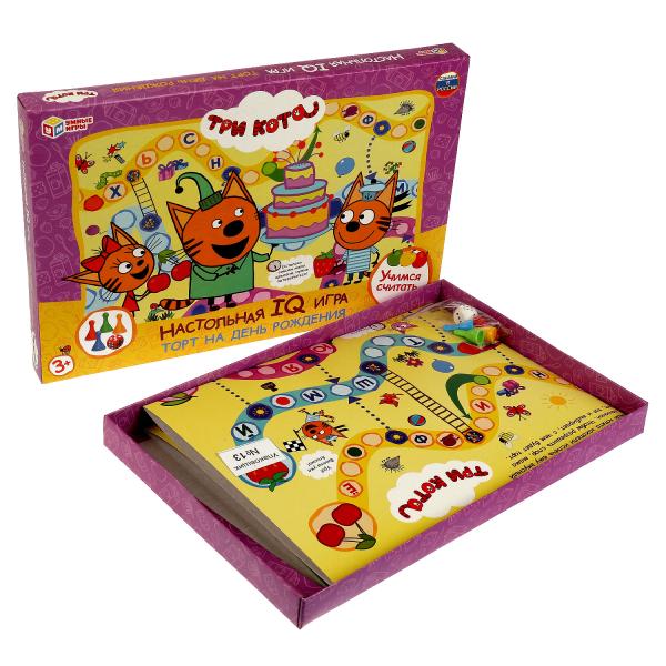 Торт на день рождения. Настольная IQ-игра. Три кота. 217х330х27 мм. Умные игры. в кор.20шт