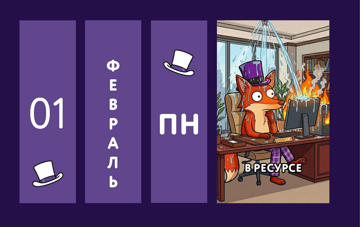 Офисные будни. От планерки до паники. Календарь настольный четырехблочный