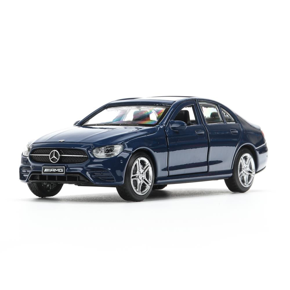 Машина металл MERCEDES-BENZ e-class amg 12см, дв,баг,ин,синий, кор. Технопарк в кор.2*36шт