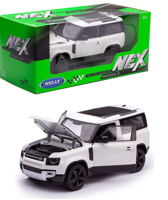 Welly. Машинка 1:24 "Land Rover Defender 2020" белый арт.24110W