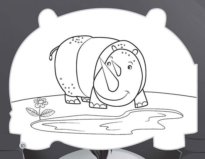 Раскраска развивающая для детей Носорог