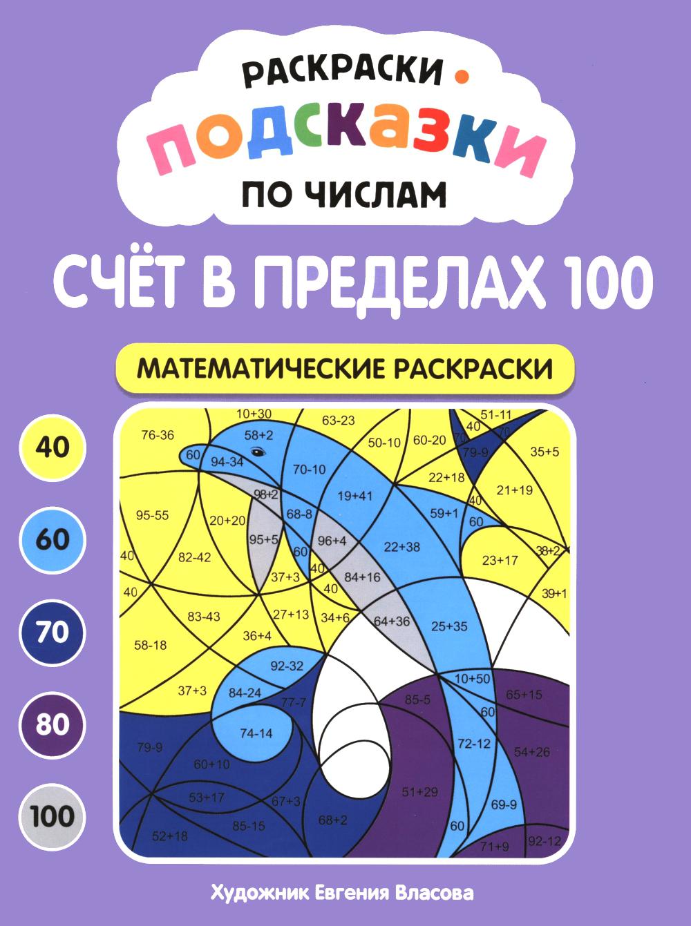 Раскраски-подсказки по числам. Счет в пределах 100: математические раскраски