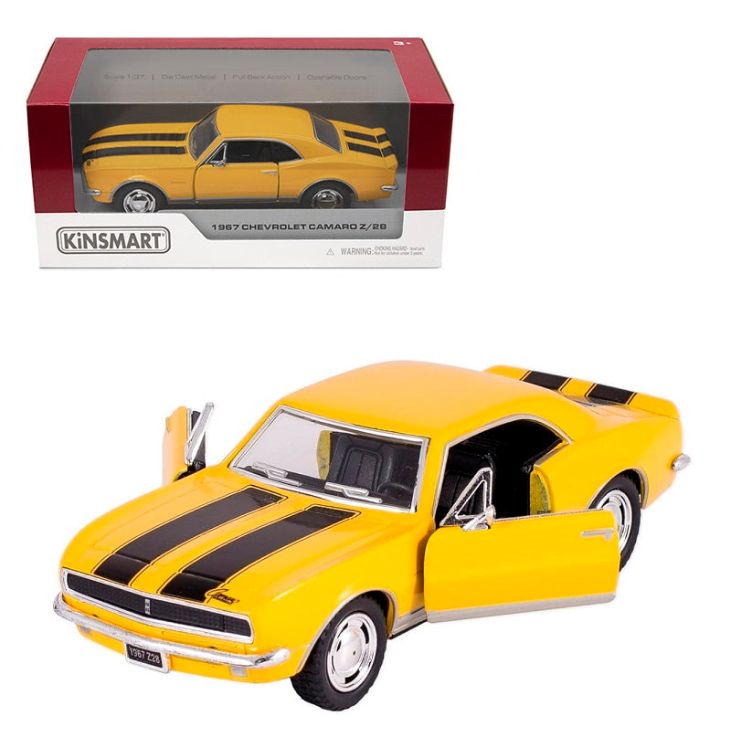 Kinsmart. Модель арт.KT5341W/1 "Chevrolet Camaro Z/28 1967" 1:37 (желтая) инерц.
