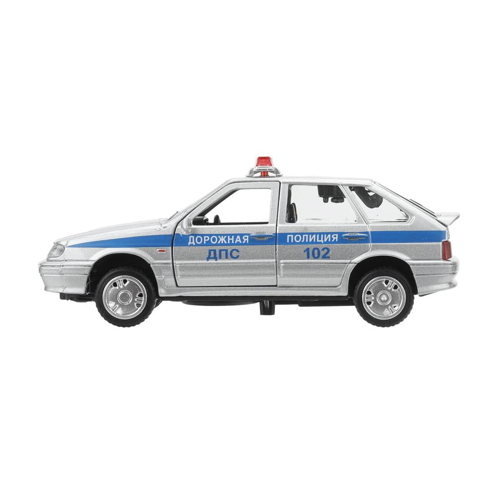 Машина металл свет-звук LADA-2114 "SAMARA" ПОЛИЦИЯ 12 см, двери, багаж, кор. Технопарк в кор.2*36шт