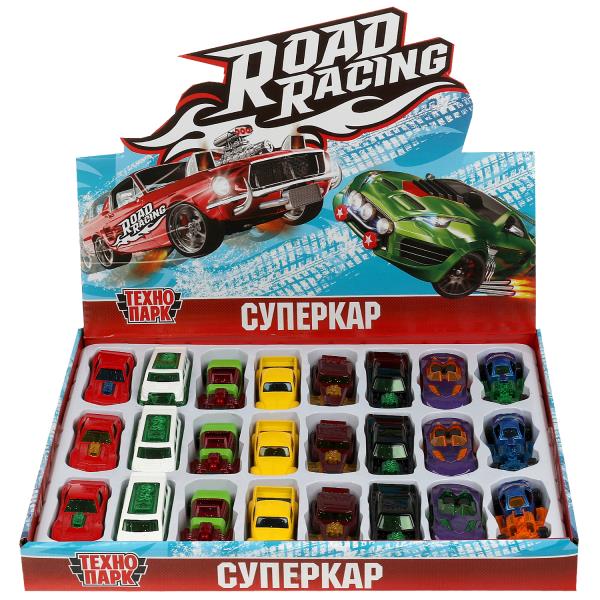 Машина металл ROAD RACING СУПЕРКАР 6,5 см, в ассорт, дисплей Технопарк уп-24шт в кор.2*12уп