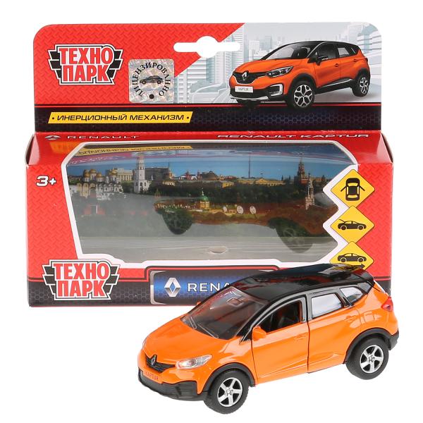 Машина металл RENAULT Kaptur оранжево-черный 12см, открыв двери, инерц в кор. Технопарк в кор.2*24шт