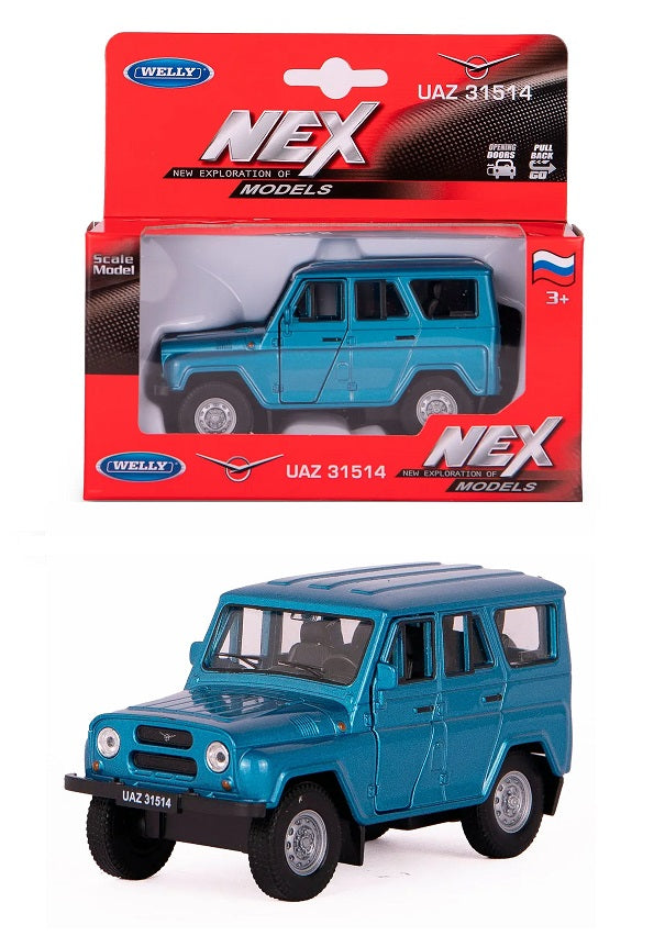 Welly. Машинка 1:38 "UAZ 31514" пруж. мех., синий арт.49720W-B