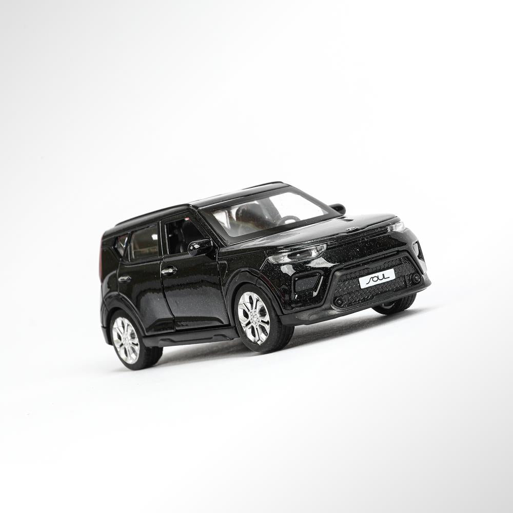 Машина металл KIA soul длина 12 см, двери, багаж., инерц, черный, кор. Технопарк в кор.2*36шт