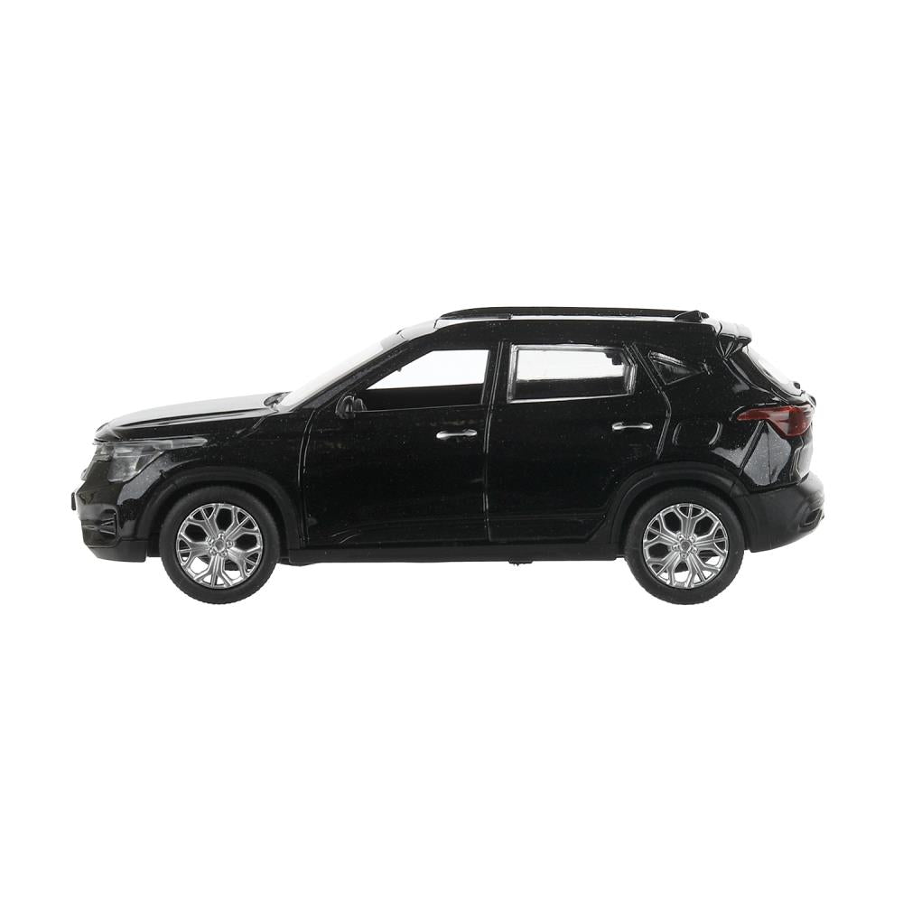 SELTOS-12-BK Машина металл KIA seltos длина 12 см, двери, багаж., инерц, черный, кор. Технопарк в ко