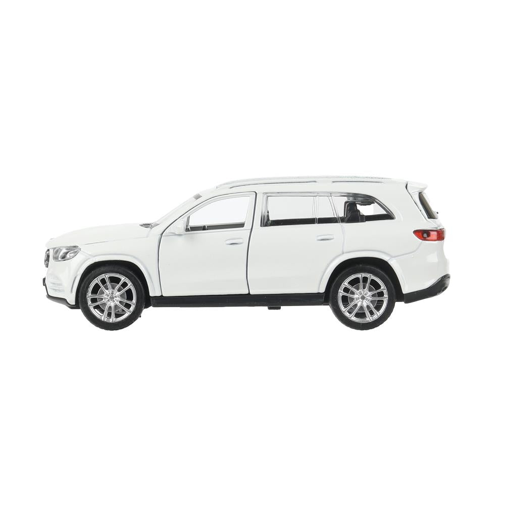 Машина металл MERCEDES-BENZ gls class amg 12см, дв,баг,ин,белый, кор. Технопарк в кор.2*36шт