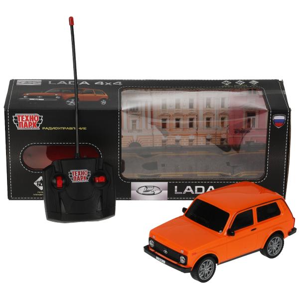 LADA4X4-18L-OR327393 Машина р/у LADA 4x4 18 см, свет, оран, кор. Технопарк в кор.24шт