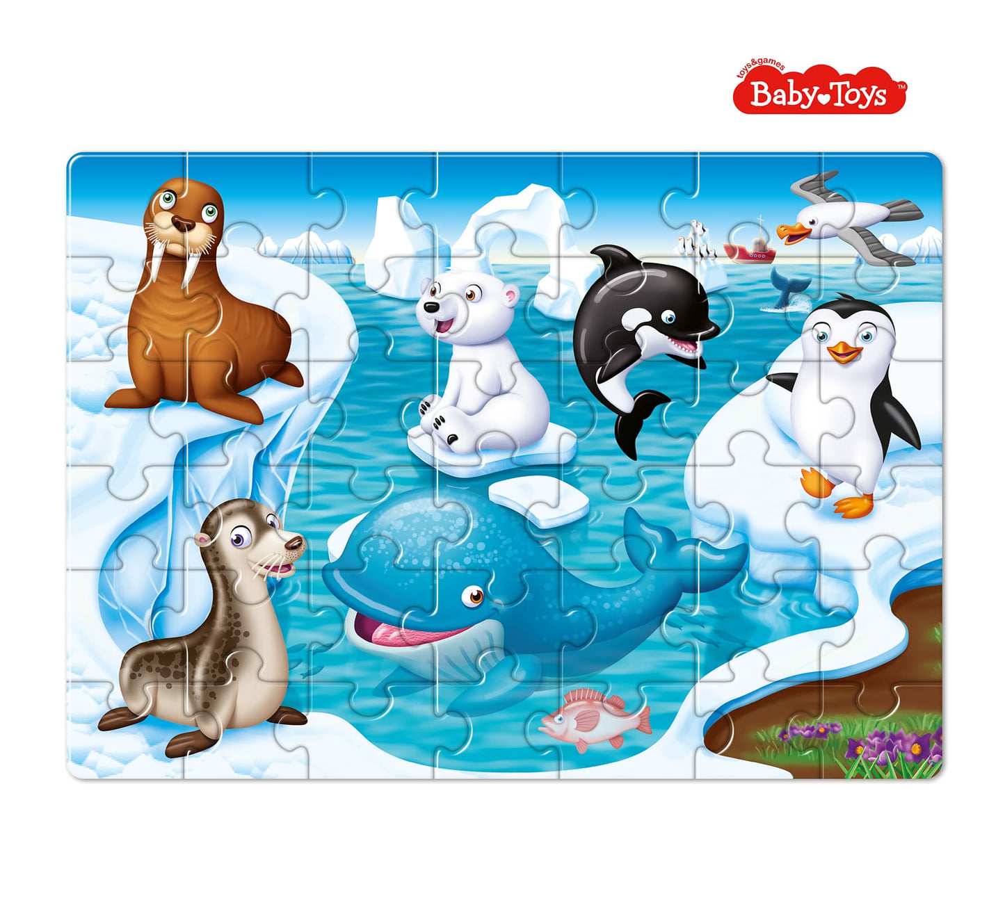 Пазл Baby Toys First Puzzle Кто живет на Краю земли 42 элемента
