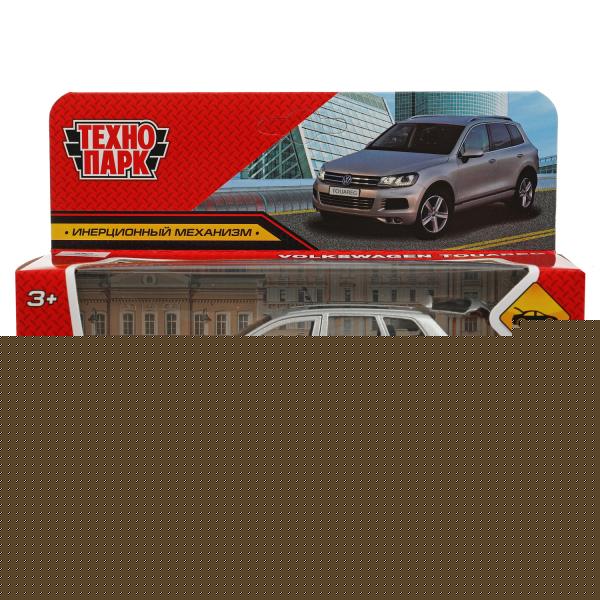 Машина металл VOLKSWAGEN TOUAREG 12 см, двери, багаж, инерц, сереб , кор. Технопарк в кор.2*36шт