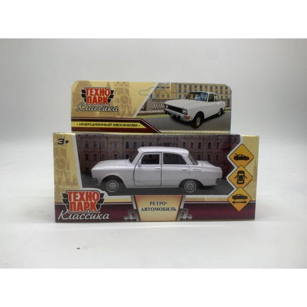 Машина металл азлк ретро-модель 2140sl, 12,5 см, инерция, белый Технопарк в кор.2*36шт