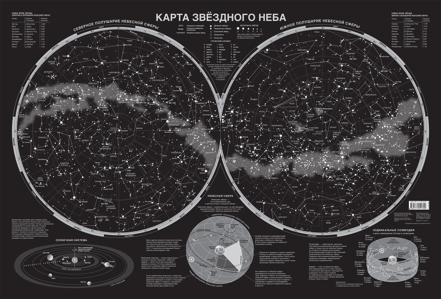 Карта звездного неба (светящаяся) A0