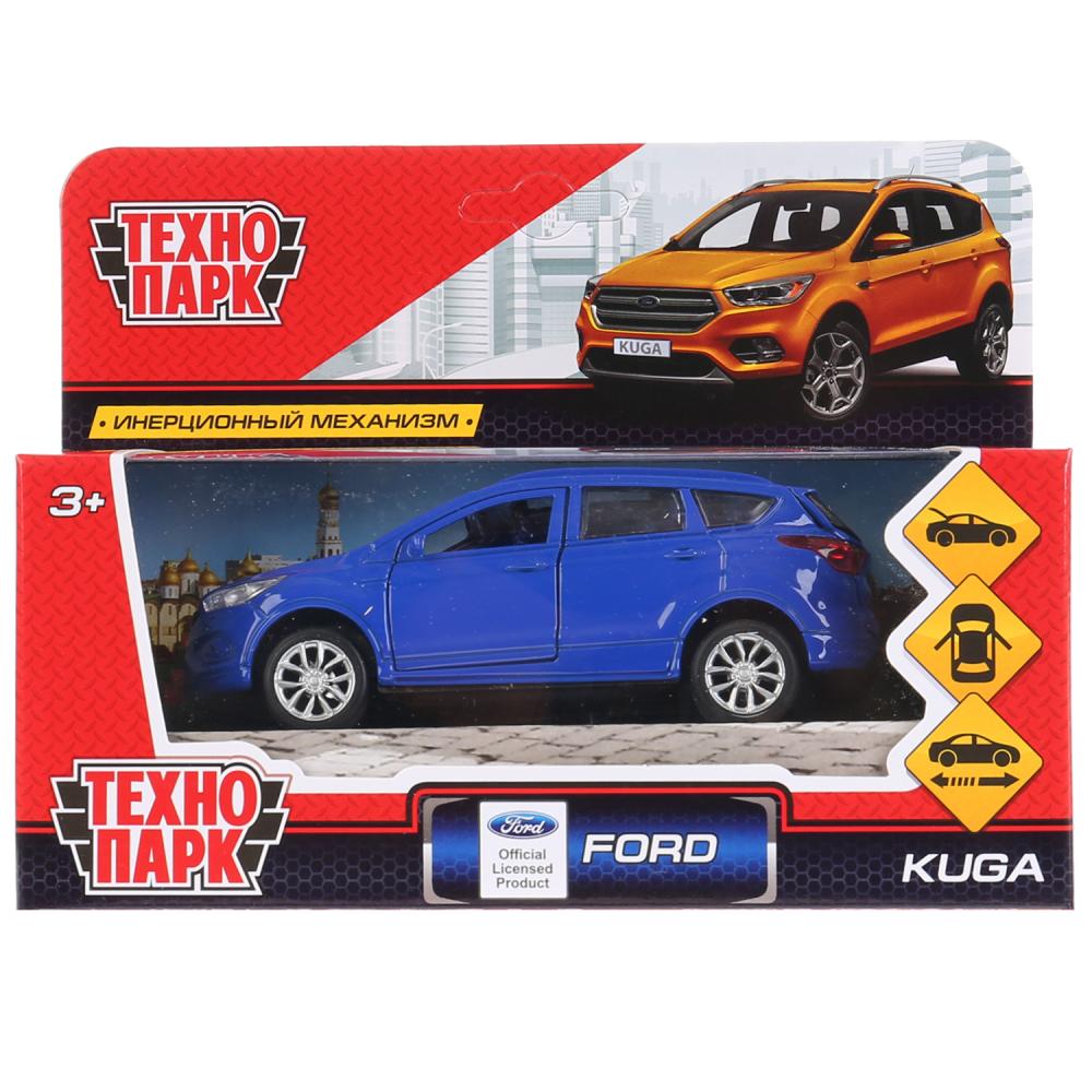 KUGA-BU Машина металл FORD KUGA длина 12 см, двери, багаж, инерц, синий, кор. Технопарк в кор.2*36шт