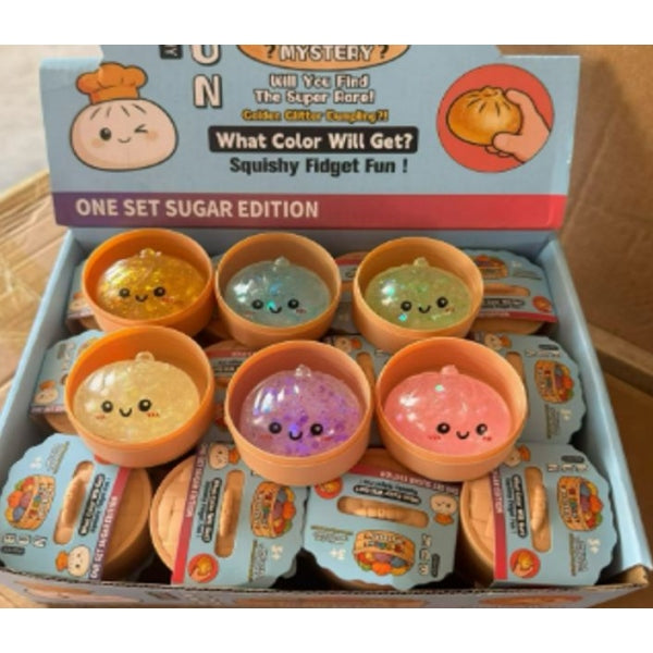 Игрушка мялка пельмень с блестками 5,5 см Без товарного знака