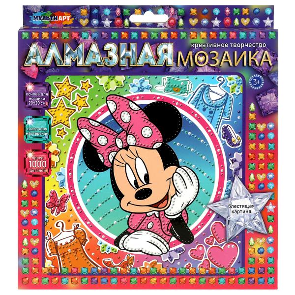 Алмазная мозаика 20х20 см милая мышка МУЛЬТИ АРТ в кор.48шт