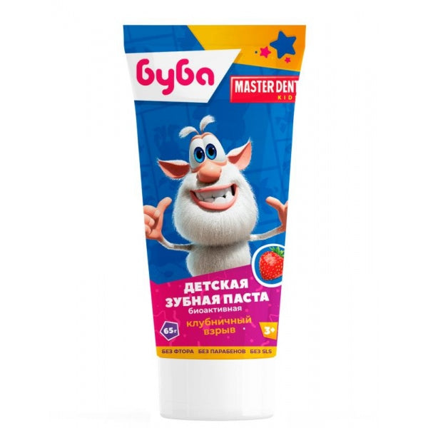 Детская зубная паста БУБА клубничный взрыв, 65 г MASTER DENT в кор.24шт