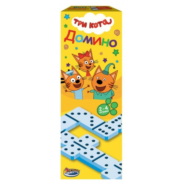 Настольная игра Три Кота домино, кор.5*13*2с ИГРАЕМ ВМЕСТЕ в кор.2*180шт