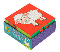 Игра настольная. IQ кубики. 4 кубика в поддончике. Домашние животные. 2+