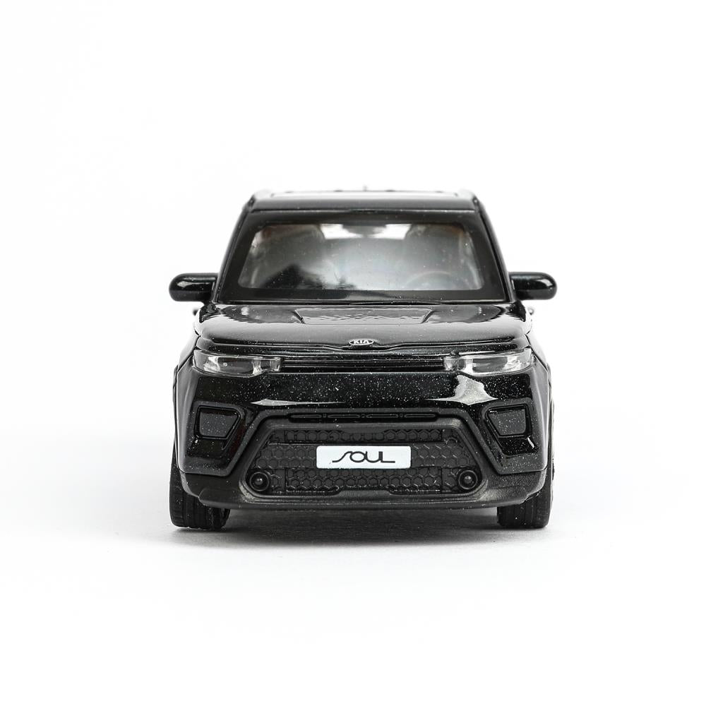 Машина металл KIA soul длина 12 см, двери, багаж., инерц, черный, кор. Технопарк в кор.2*36шт