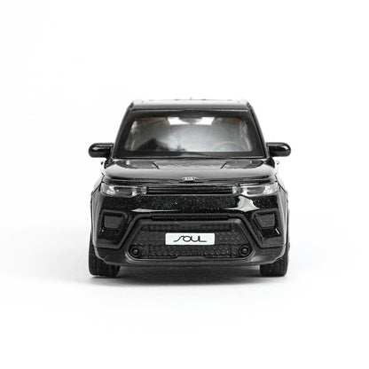 Машина металл KIA soul длина 12 см, двери, багаж., инерц, черный, кор. Технопарк в кор.2*36шт