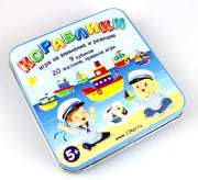ИГРА НАСТОЛЬНАЯ "КОРАБЛИКИ" (ЖЕСТЯНАЯ КОРОБОЧКА) в кор.42шт
