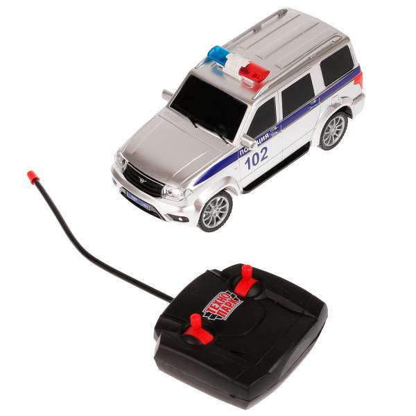 Машина р/у UAZ ПАТРИОТ ПОЛИЦИЯ 19 см, свет, сер, кор. Технопарк в кор.2*24шт