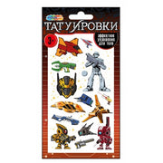 Тату космические воины, 1 лист МУЛЬТИ АРТ в кор.200шт