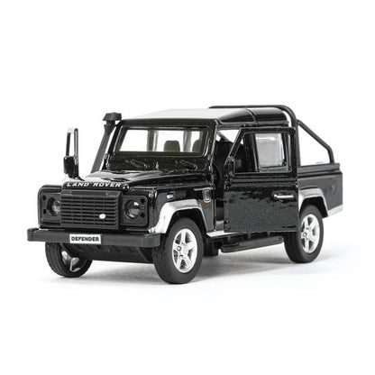 Машина металл LAND ROVER DEFENDER PICKUP 12 см, двери, багаж, черный, кор. Технопарк в кор.2*36шт