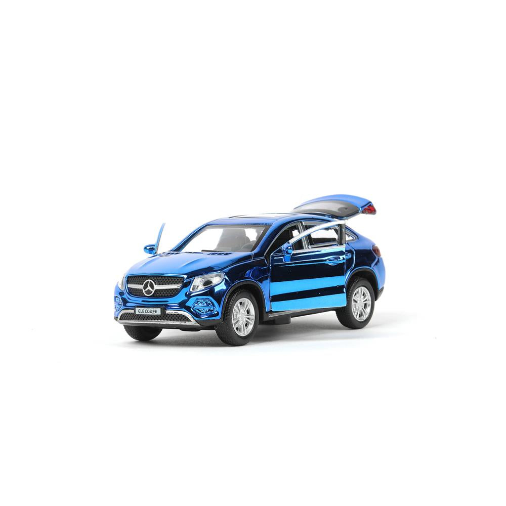 Машина металл MERCEDES-BENZ GLE COUPE длин 12 см, двери,синий ХРОМ, кор. Технопарк в кор.2*36шт