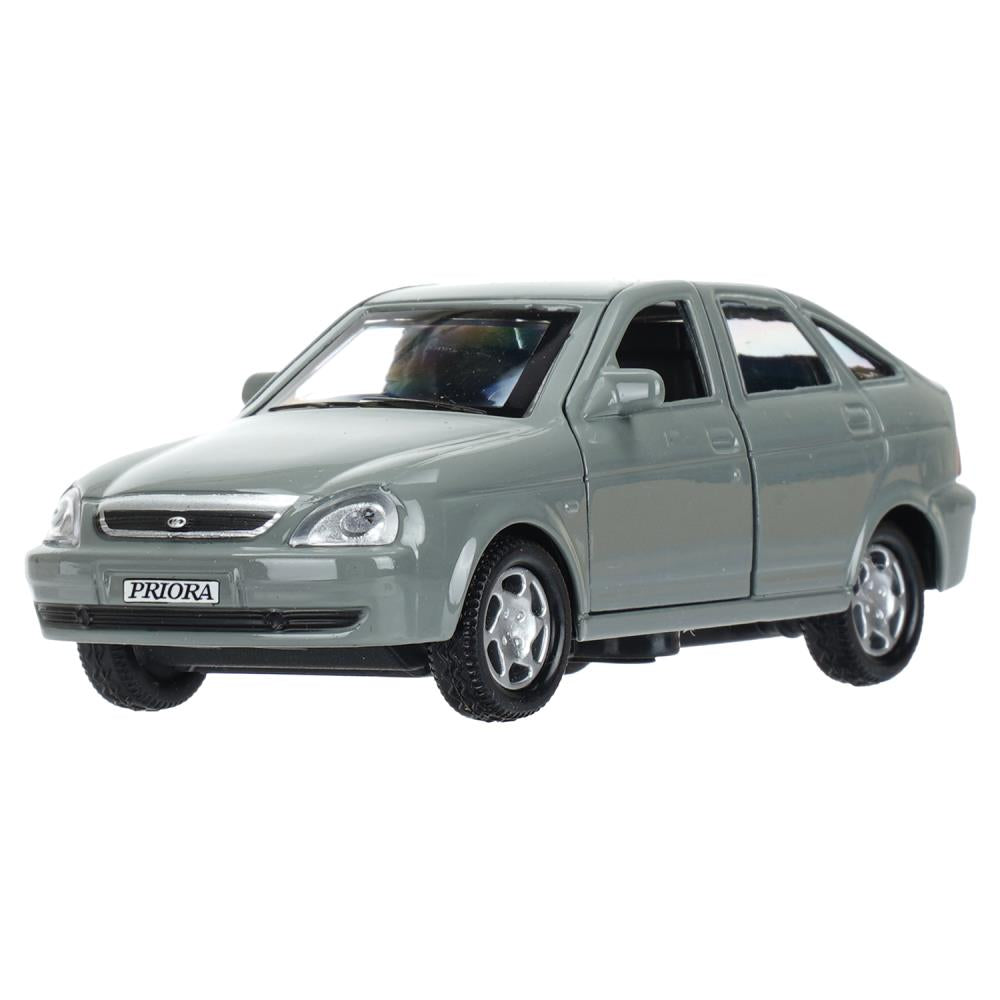 Машина металл LADA PRIORA 12 см, двери, инерц,cеребристо-серый, Технопарк