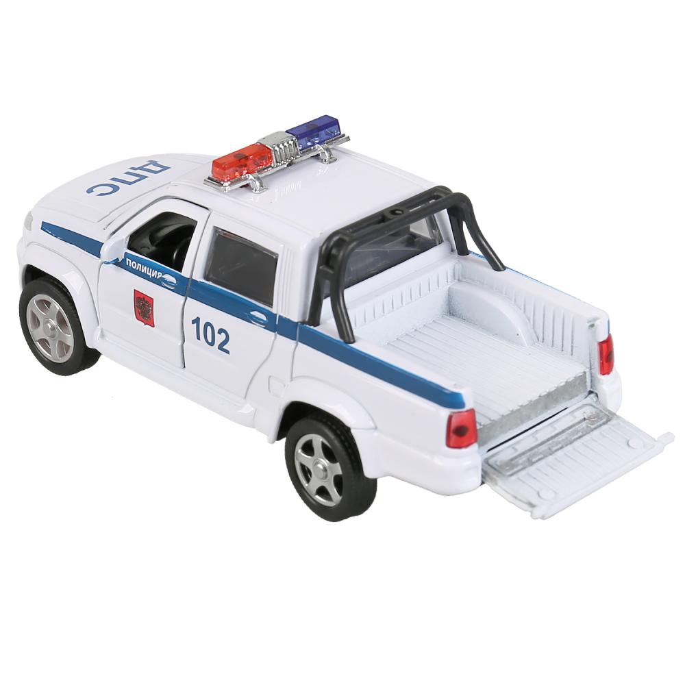 Машина металл "uaz pickup полиция" 12см, открыв. двери, инерц, белый в кор. Технопарк в кор.2*36шт
