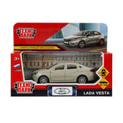 Машина металл LADA vesta 11,5 см, двери, бежевый, кор. Технопарк в кор.2*36шт