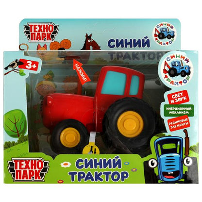 Модель металл свет-звук СИНИЙ ТРАКТОР длина 11 см, инерц, красный, кор. Технопарк в кор.48шт