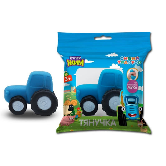 Игрушка-антистресс, тянучка с мукой, 8 см, СИНИЙ ТРАКТОР флоупак Супер Жим
