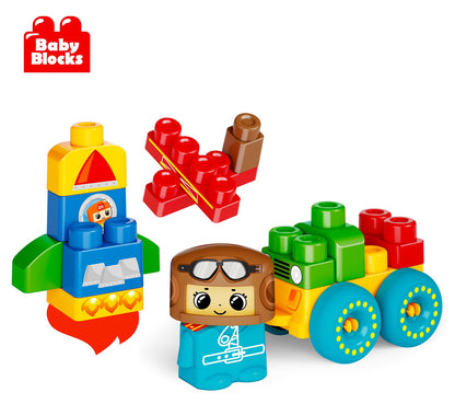 КОНСТРУКТОР ПЛАСТИКОВЫЙ "САМОЛЕТИК" 20 ДЕТ (BABY BLOCKS) в кор.7шт