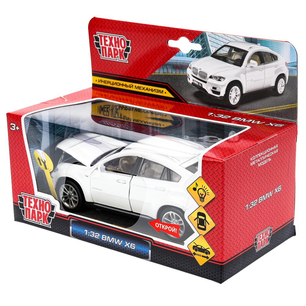 Машина металл свет-звук BMW X6, 15,5 см, двери, капот, багажник, инерция Технопарк в кор.2*24шт