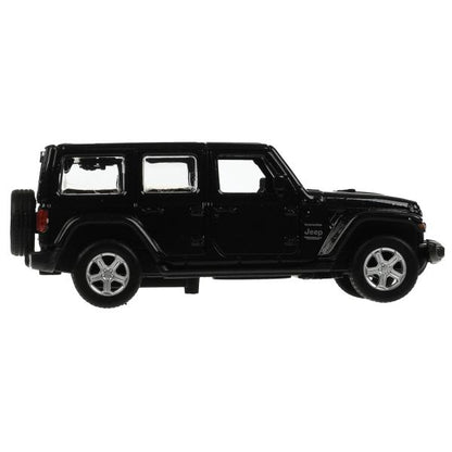 Машина металл JEEP WRANGLER SAHARA 12 см, двери, багаж, инерц, черный, кор. Технопарк в кор.2*36шт